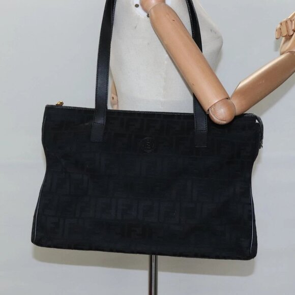 FENDI Zucca Canvas Tote Bag Gold Black Auth - Picture 13 of 15